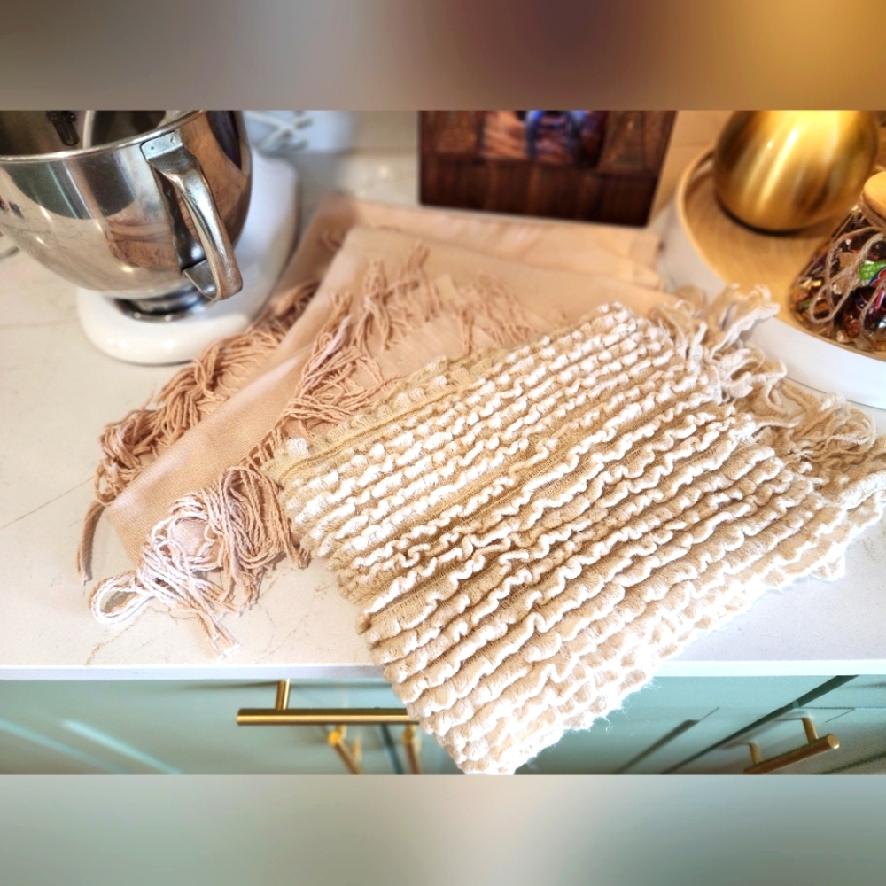 Three Neutral Scarves. Price For All.